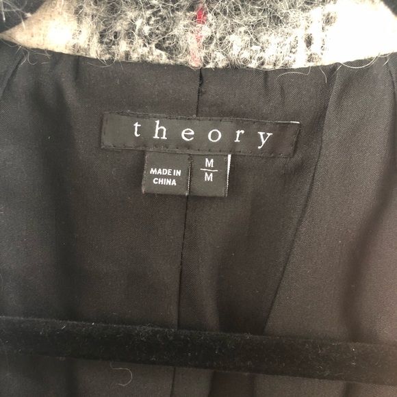 Theory Wool Blend Black/White Coat - Picture 6 of 6